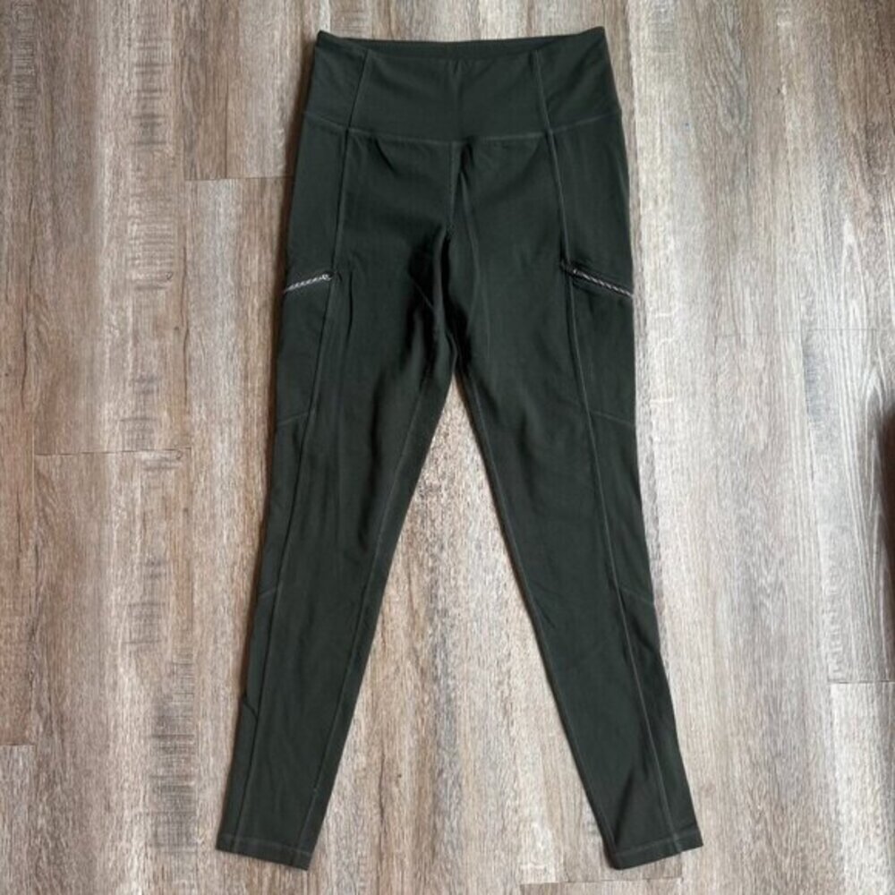 Athleta Metro Drifter Leggings Olive Green High Rise Medium